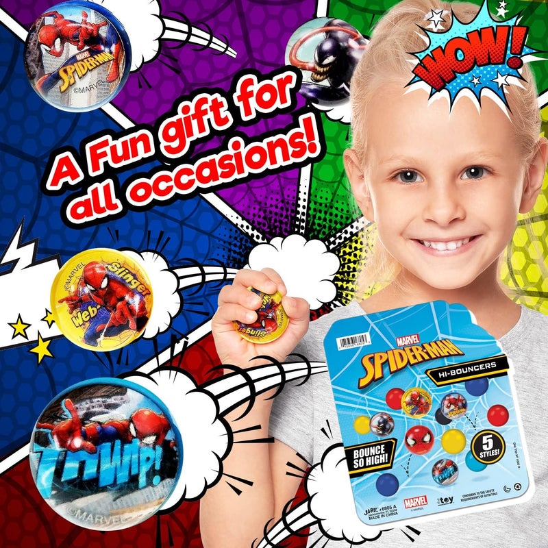 Ja-Ru Marvel Avengers & Spiderman Small Bouncy Balls for Kids (8 Pack, 5 Balls Each) Super Hero Rubber Bouncing Balls. Goodie Bags Stuffers & Treasure Box Toys For Classroom. AB-6805-8 - Image 5